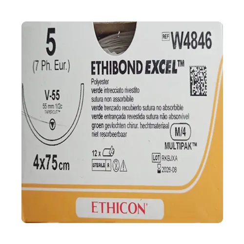 Ethicon Ethibond Sutures USP 5, 1/2 Circle Tapercut - W4846