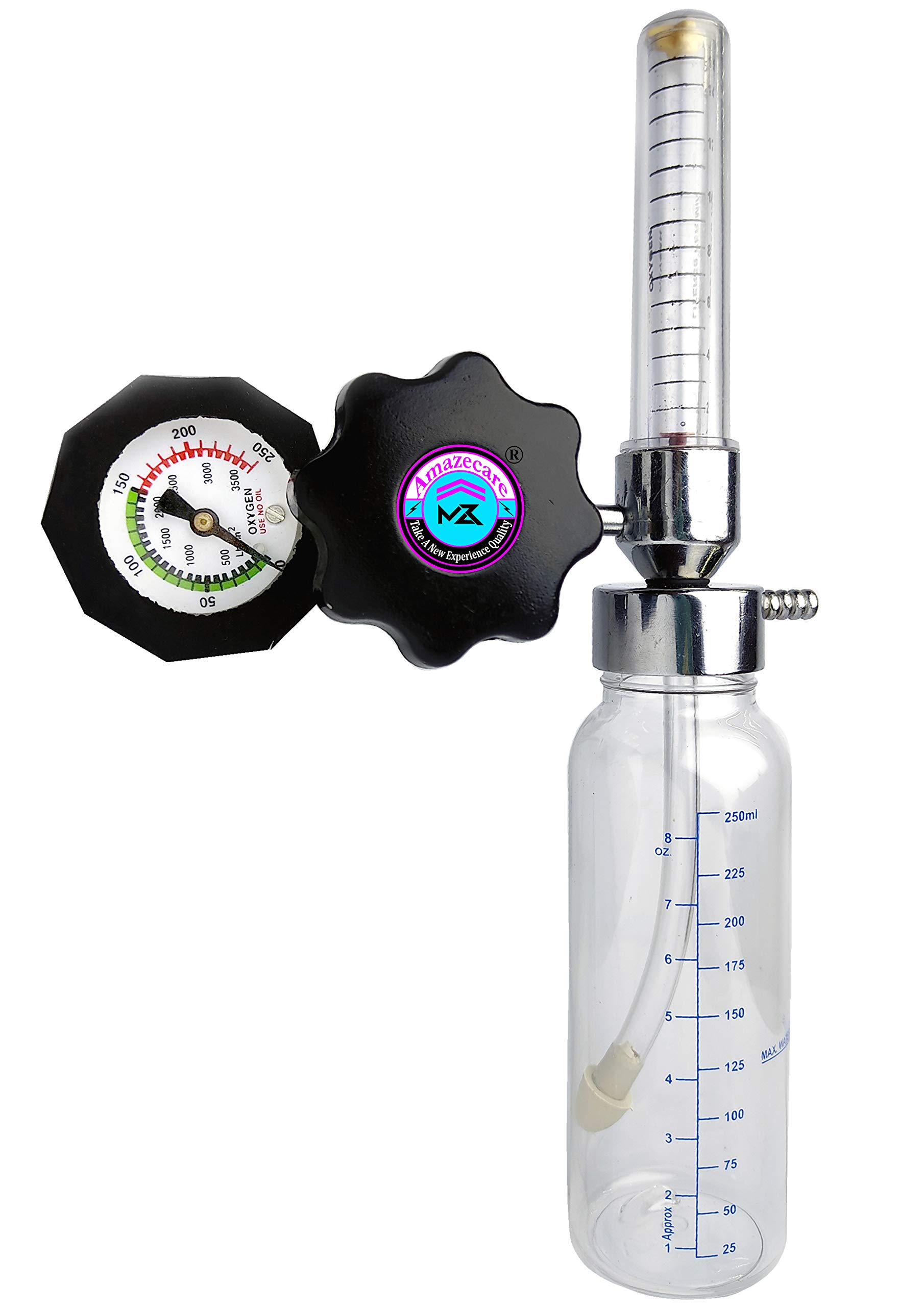Oxygen Flow meter with humidifier bottle for Cylinder