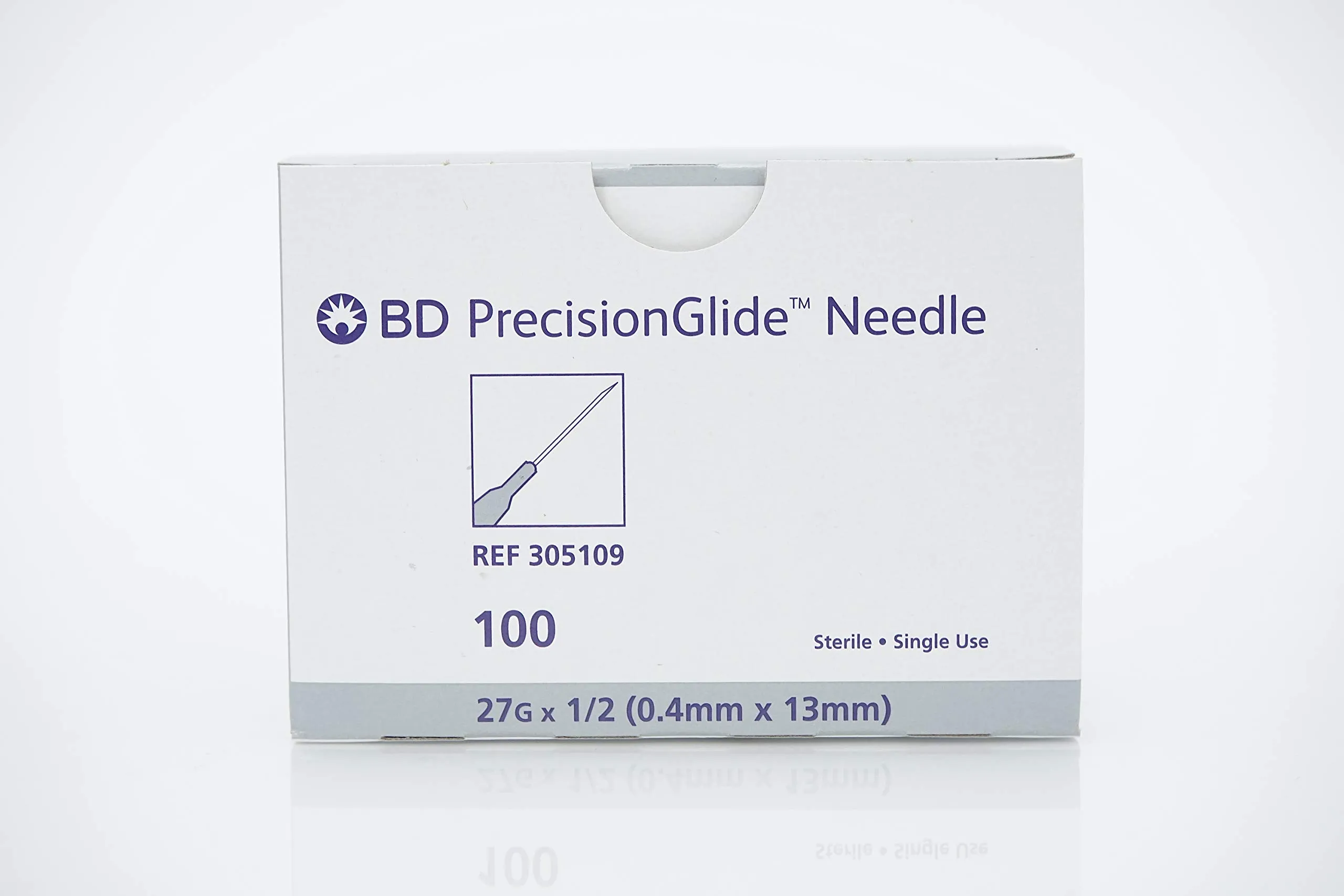 BD PrecisionGlide Needle 27G X 0.5 Pack of 100 Pcs