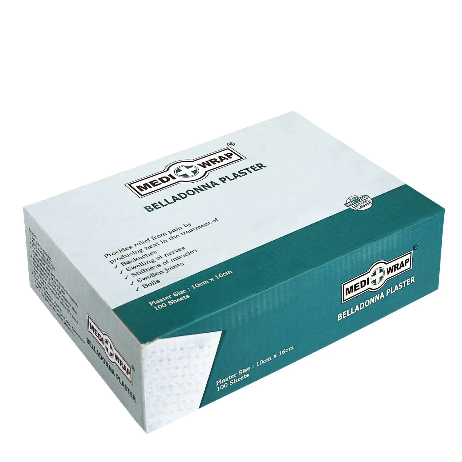 Medigrip Belladonna Plaster 10CM X 16CM-10 SHEETS