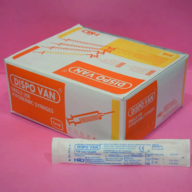 Dispo Van Syringe 1ml - 26G - 100 Units Pack