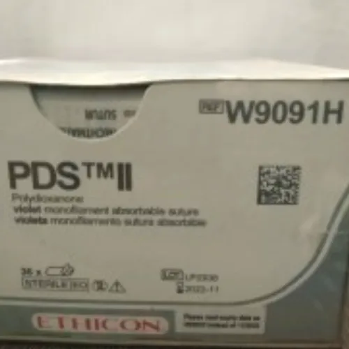 Ethicon PDS II Sutures USP 6-0, 3/8 Circle Round Body MultiPass BV 175-6 Double Needle - W9091H - 36 Foils