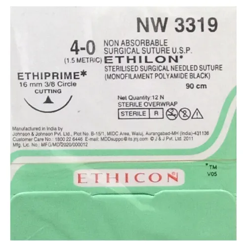 Ethicon Ethilon Sutures USP 4-0 NW 3319 Cutting, 12 Foils