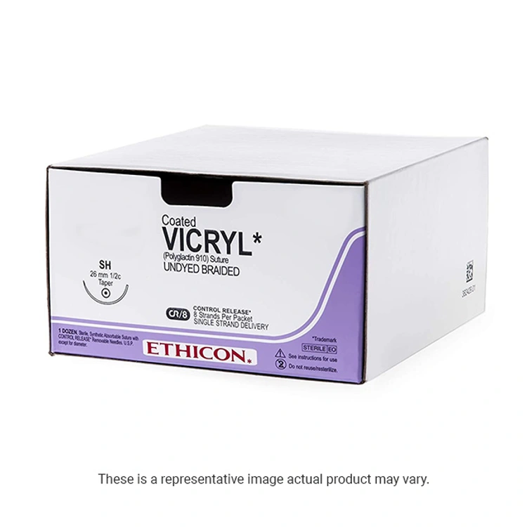 Ethicon Vicryl Sutures USP 1, 1/2 Circle Tapercut V-34 OB - NW2319