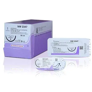 Ethicon Vicryl Sutures USP 1, 1/2Circle Round Body Heavy NW 2347