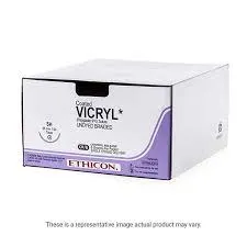 Ethicon Vicryl Sutures USP 1, 1/2 Circle Round Body GS - NW2360