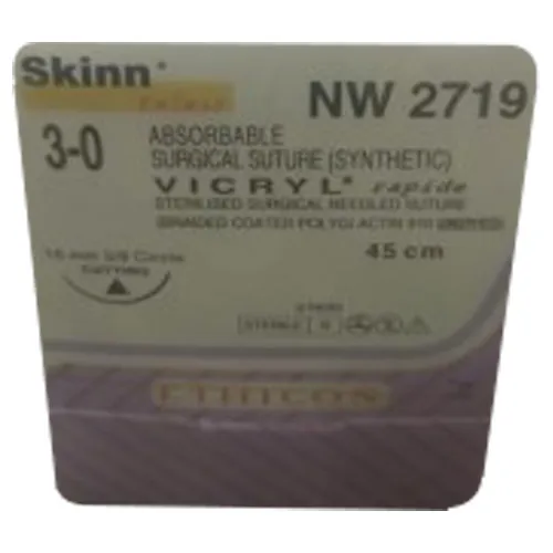 Ethicon Vicryl Rapide Sutures USP 3-0, 3/8 Circle Cutting - NW2719