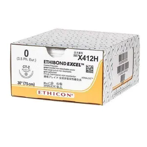 Ethicon Ethibond Sutures USP 2, 1/2 Circle Tapercut Heavy - NW643 - 12 foils