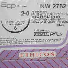 Vicryl Rapide Sutures USP 2-0, 1/2 Circle Tapercut NW2762