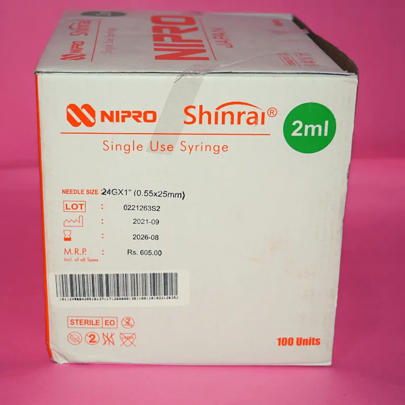 Buy Nipro Syringe 2ml with Needle Online for Medical Use