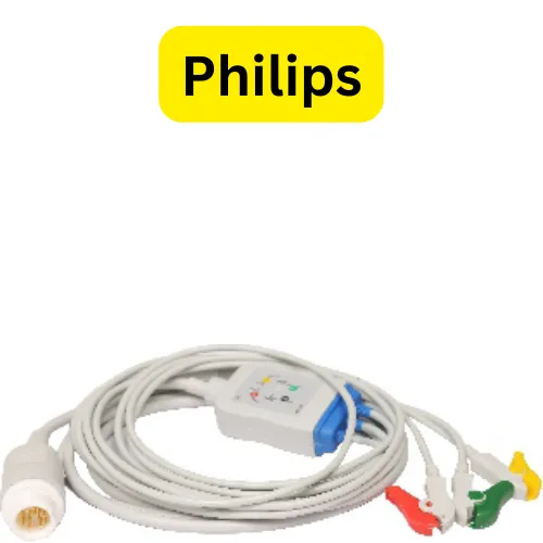 ECG-EKG Cable- Philips -3 leads Compatible