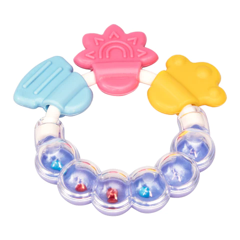 Small Wonder Rainbow Rattle Silicone Teether