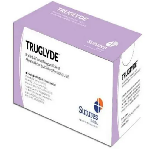 Sutures India Truglyde USP 0, 1/2 Circle Reverse Cutting SN 2825A
