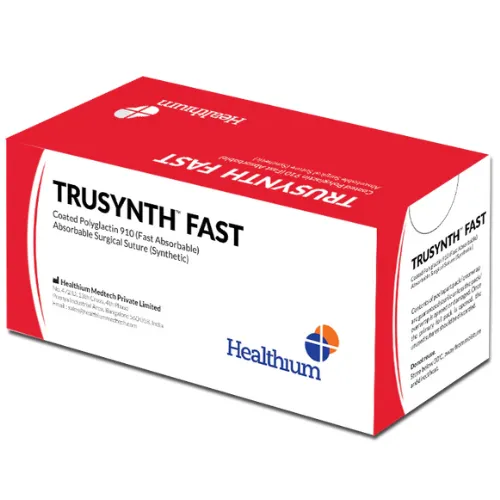 Trusynth Fast 12 Foils 1-0 USP 30mm 1/2 Circle Round Body Synthetic Absorbable Surgical Suture Box, TS 2763FS RB