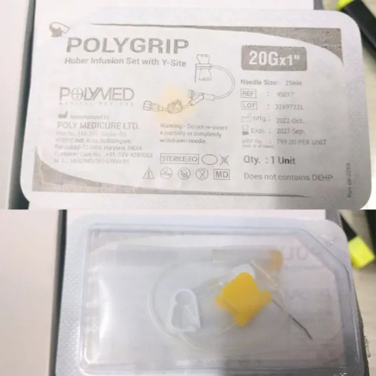 Polygrip Polymed Huber Infusion Set with y-site