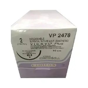 Ethicon Vicryl Plus Sutures USP 2, 1/2 Circle Reverse Cutting - VP2478