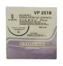 Ethicon Vicryl Plus Sutures USP 0, 1/2 Circle Tapercut - VP2518
