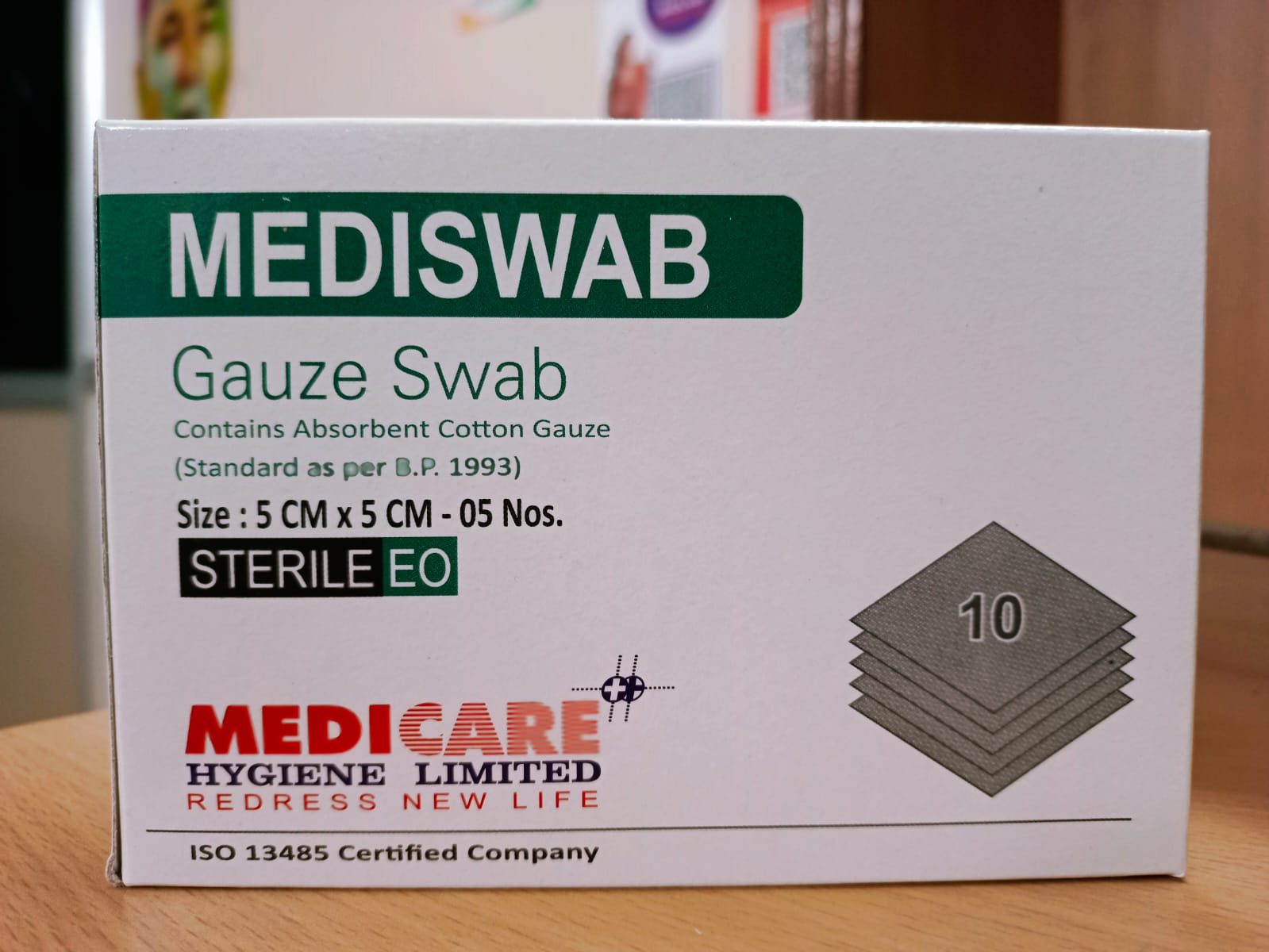 Medica Mediswab Gauze Swab Sterile (5cm X 5cm X 8 ply) - 10 Packs of 4 pcs each