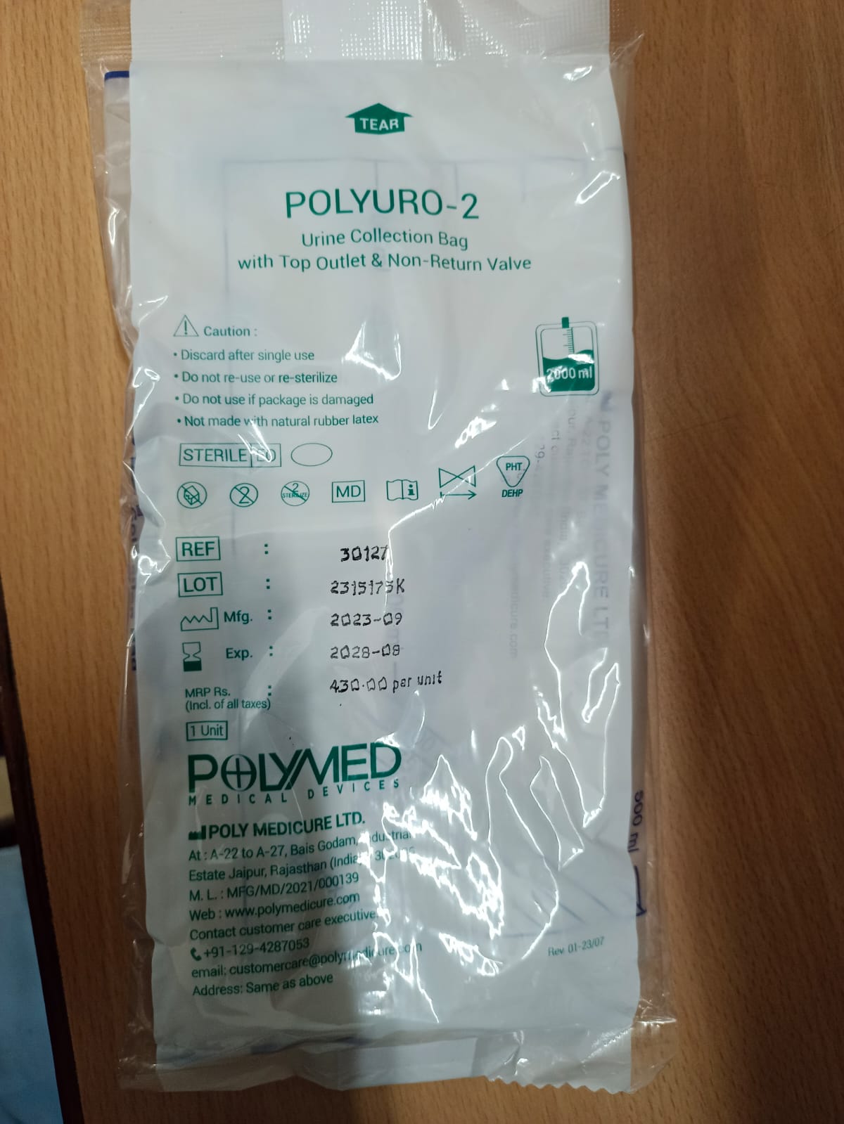 Polyuro -2 Urine Collection Bag