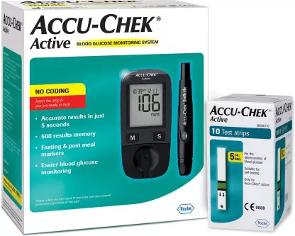 Accu-Chek Active Glucometer with 10 Test Strips