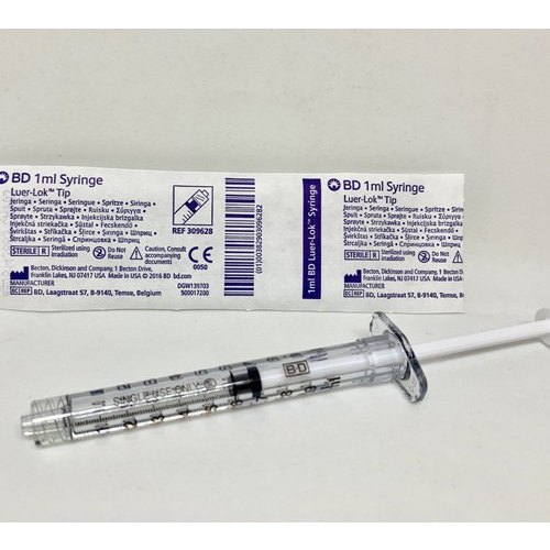 BD Syringe 1ml Luer Lock without Needle - 100 Units Pack
