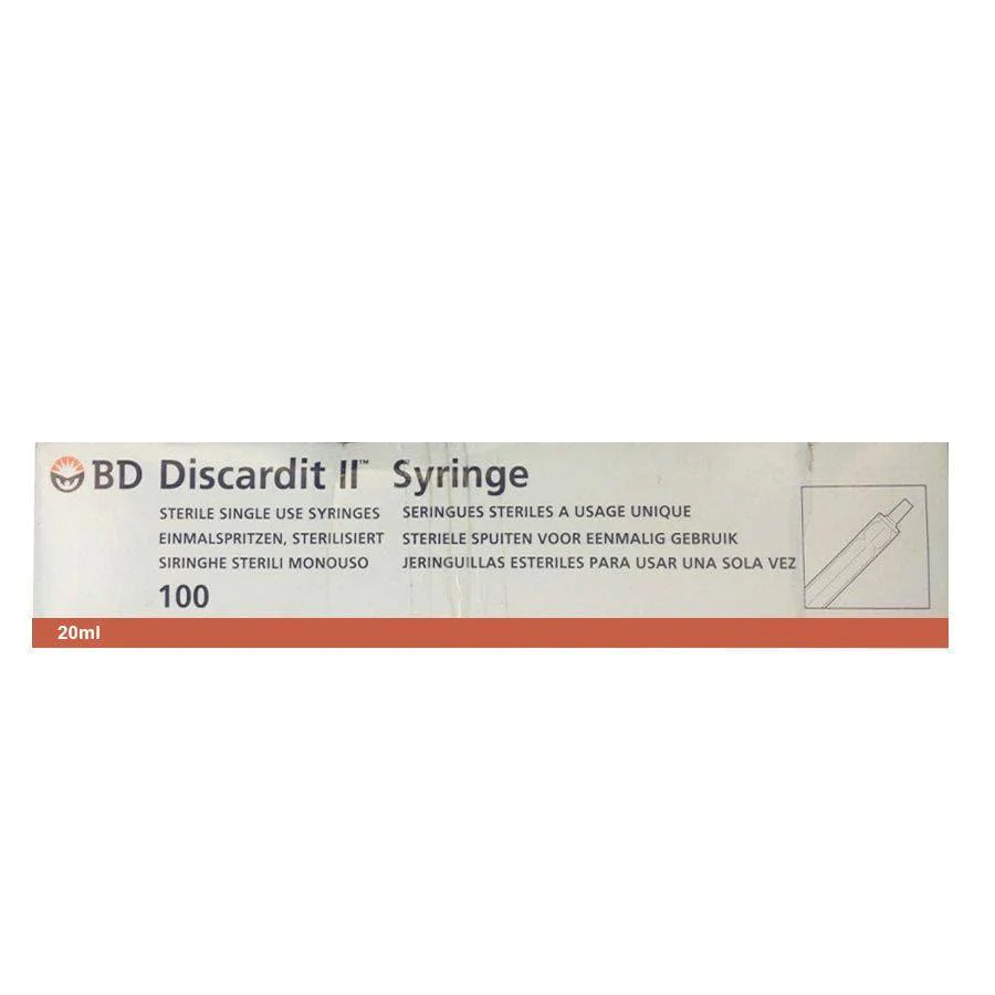 BD Discardit Syringe 20ml - 21G*1.5 inch - 100 Units Pack