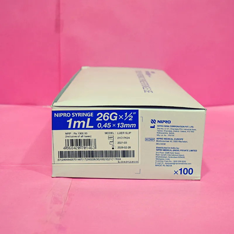Nipro Syringe 1ml 26G - 100 Units Pack