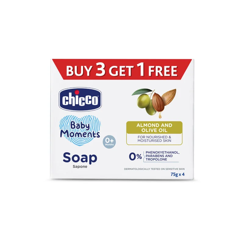 Chicco Soap Baby Moments Buy 3 Get 1 Free 125gm