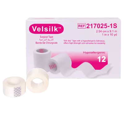 Datt Medi Velsilk Silk Adhesive Tape 1/2 inch x 9.1m- box of 24 rolls